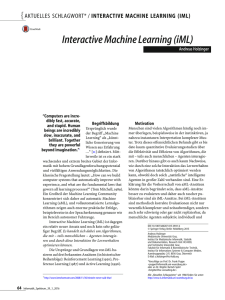 Interactive Machine Learning (iML)