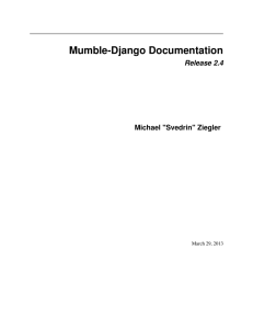 Mumble-Django Documentation