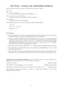 Die Peano - Axiome und vollständige Induktion