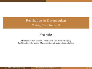 Replikation in Datenbanken - IMN/HTWK