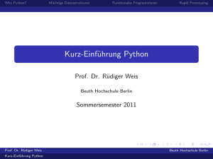 Kurz-Einführung Python - Beuth Hochschule für Technik Berlin