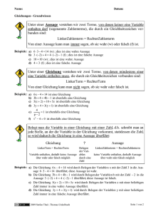 Gleichungen - Grundwissen