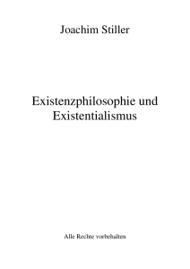 Existenzphilosophie und Existentialismus