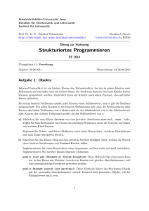 Übungsblatt 11 – Vererbung - Fakultät für Mathematik und Informatik