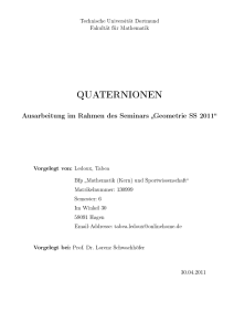 quaternionen - Fakultät für Mathematik, TU Dortmund