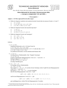 Lösung  - Höhere Mathematik an der TUM