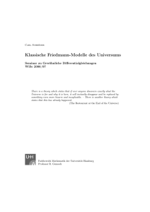 Klassische Friedmann-Modelle des Universums