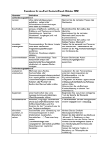 (Operatoren für das Fach Deutsch Stand Oktober 2012 überarbeitet)