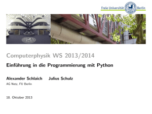 Computerphysik WS 2013/2014 - FU Berlin