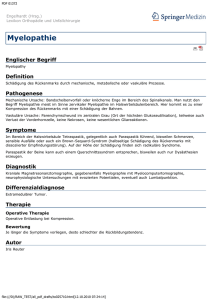 Myelopathie - Engelhardt Lexikon Orthopädie und Unfallchirurgie