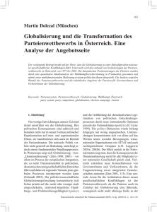 Martin Dolezal (München) Globalisierung und die Transformation
