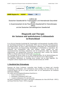 Leitlinie zur Diagnostik und Therapie der kutanen und mukokutanen