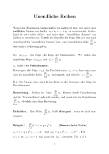 Unendliche Reihen - Mathematics TU Graz