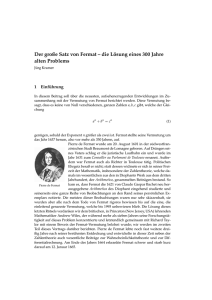 Der große Satz von Fermat – die Lösung eines 300 Jahre alten