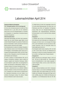 Labor-Newsletter April 2014 - Medizinische Laboratorien Düsseldorf