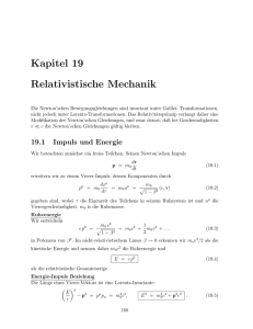 Kapitel 19 Relativistische Mechanik