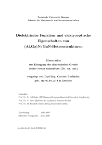 Dielektrische Funktion und elektrooptische Eigenschaften von (Al