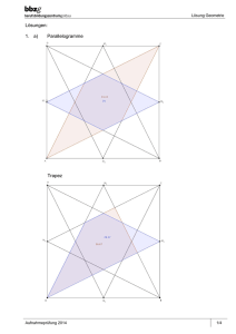 Lösungen: 1. a) Parallelogramme Trapez