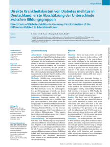 Direkte Krankheitskosten von Diabetes mellitus in Deutschland