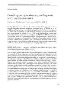 Entwicklung des Hysteriekonzepts und Diagnostik in ICD und DSM