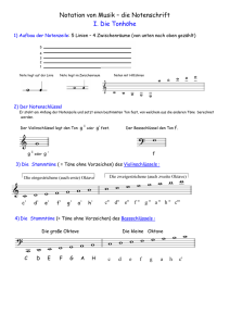 Notation von Musik – die Notenschrift I. Die Tonhöhe