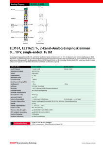 1-, 2-Kanal-Analog-Eingangsklemmen 0…10 V, single