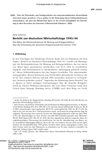 Bericht zur deutschen Wirtschaftslage 1943/44. Eine Bilanz des