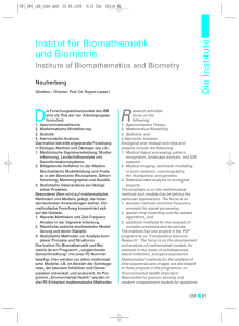 Die Institute Institut für Biomathematik und Biometrie