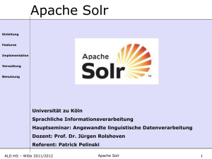 Apache Solr - Universität zu Köln