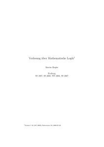 Vorlesung über Mathematische Logik1