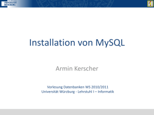 MySQL-Installation - Universität Würzburg