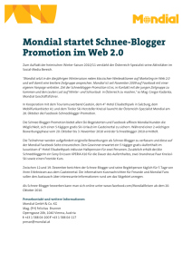 Mondial startet Schnee-Blogger Promotion im Web 2.0