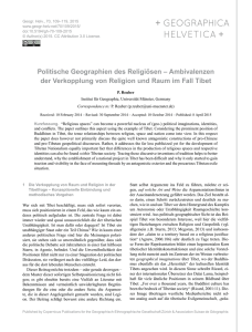 Politische Geographien des Religiösen – Ambivalenzen der