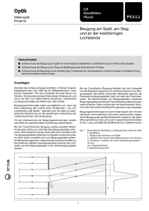 Beugung am Spalt, am Steg und an der kreisförmigen