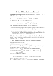 §7 Der kleine Satz von Fermat