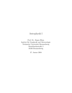 Astrophysik I - Institut für Geophysik und extraterrestrische Physik