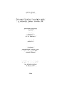 Preferences of Swiss Food Processing Companies for Attributes of