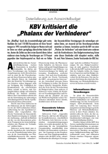 KBV kritisiert die „Phalanx der Verhinderer“