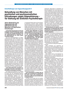 Behandlung von Menschen mit psychischen und