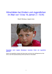 Hörschäden bei Kindern und Jugendlichen im Alter von 13 bis 16