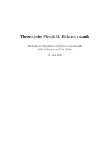 Vorlesungsaufzeichnung Theoretische Physik II: Elektrodynamik