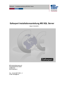 Safexpert Installationsanleitung MS SQL Server