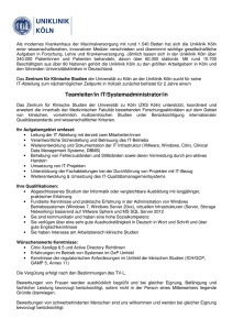 Teamleiter/in IT/Systemadministrator/in - ZKS Köln