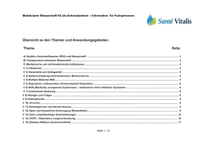 Molekularer Wasserstoff H2 als Antioxidantium