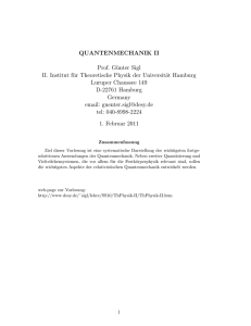 Skript der Quantenmechanik II