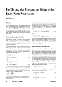 Einführung des Photons am Beispiel des Fabry-Perot