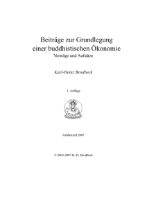 Beiträge zur Grundlegung einer buddhistischen Ökonomie