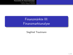 Finanzmärkte III: Finanzmarktanalyse