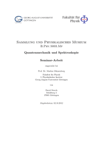 Quantenmechanik und Spektroskopie - Georg-August