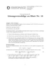 Lösungsvorschläge zu Blatt Nr. 13